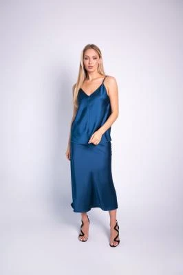 Юбка атласная изумрудного цвета